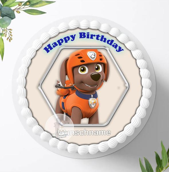 Preview: Paw Patrol Tortenaufleger mit Wunschnamen Ø 20cm, 3851